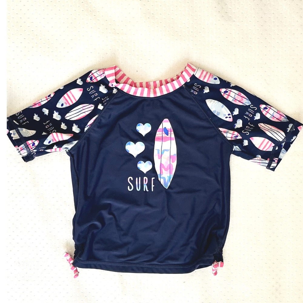 Tommy Bahama Rash Guard 3T Surfboard Swim Shirt Swimsuit Blue Hearts